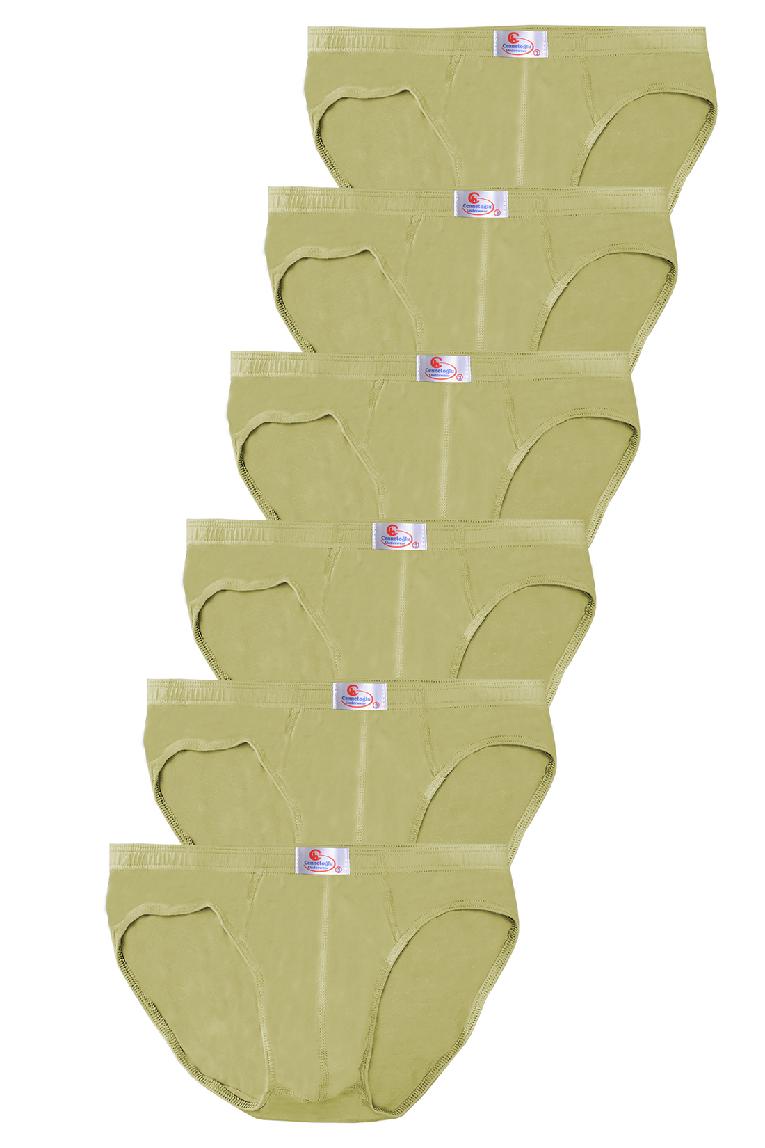 Erkek 6'lı Ekonomik Yeni Yeşil Slip Külot - Özel Paketinde