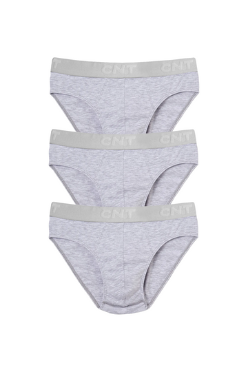 Erkek 3'lü Likralı Gri Slip Külot - Premium Ambalajlı Paketinde