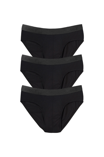 Erkek 3'lü Likralı Siyah Slip Külot - Premium Ambalajlı Paketinde