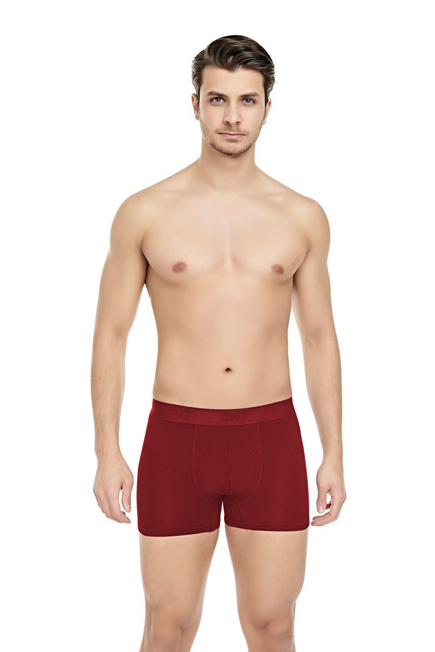 Erkek 3'lü Likralı Bordo Boxer - Premium Ambalajlı Paketinde