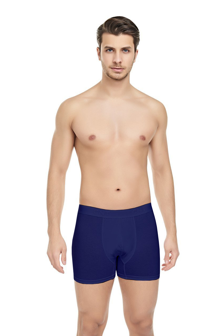 Erkek 3'lü Likralı Lacivert Boxer - Premium Ambalajlı Paketinde