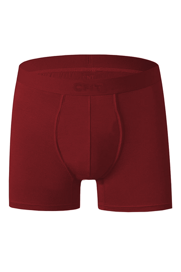 Erkek Tekli Likralı Bordo Boxer - Premium Ambalajlı Paketinde