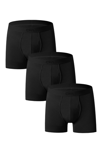 Erkek 3'lü Likralı Siyah Boxer - Premium Ambalajlı Paketinde