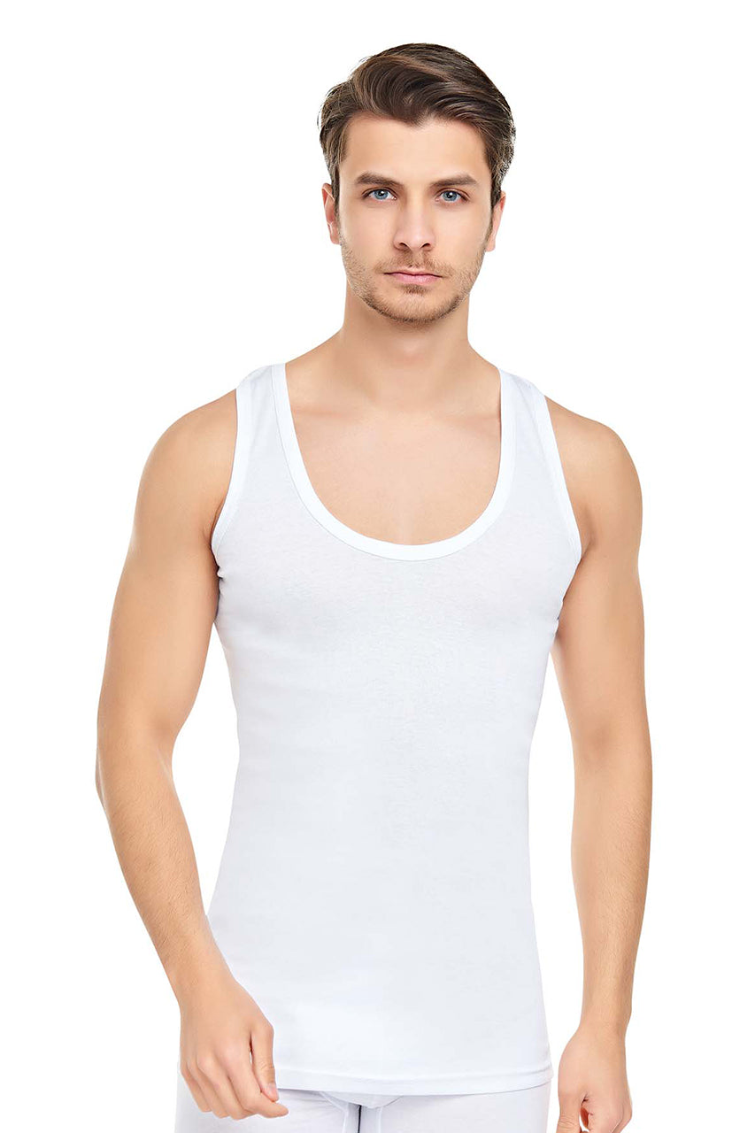 Erkek 6'lı Basic Pamuklu Beyaz Atlet - Özel Premium Kutusunda
