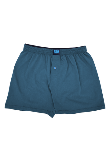 Erkek Tekli Penye Düğmeli Rahat İndigo Boxer - Özel Premium Paketinde