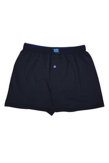 Erkek Tekli Penye Düğmeli Rahat Lacivert Boxer - Özel Premium Paketinde