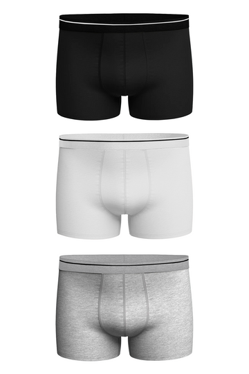 Erkek 3'lü Ekonomik Likralı Karışık Boxer - Özel Paketinde