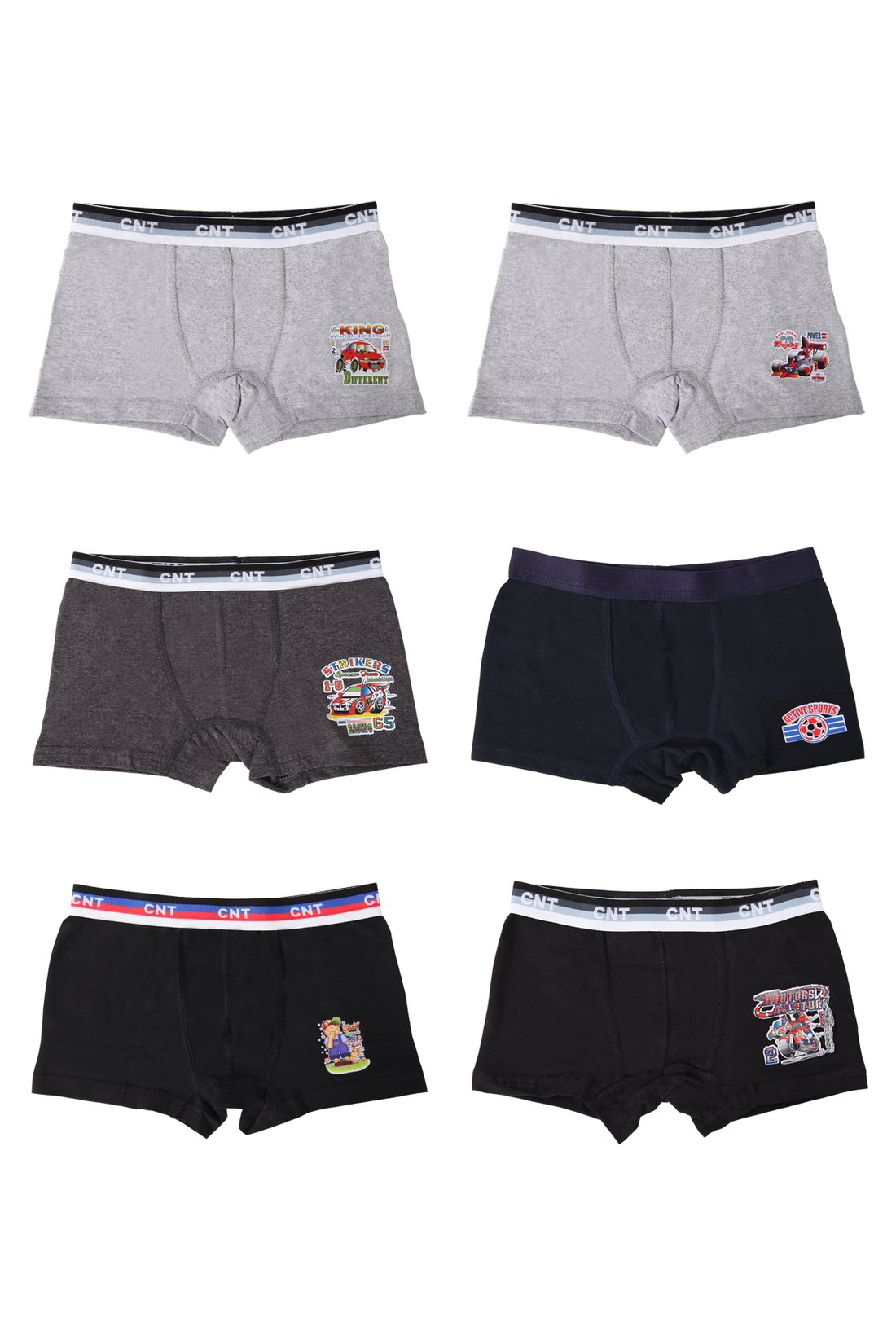Erkek Çocuk 6'lı Karışık Baskılı Pamuklu Boxer - Özel Premium Kutusunda