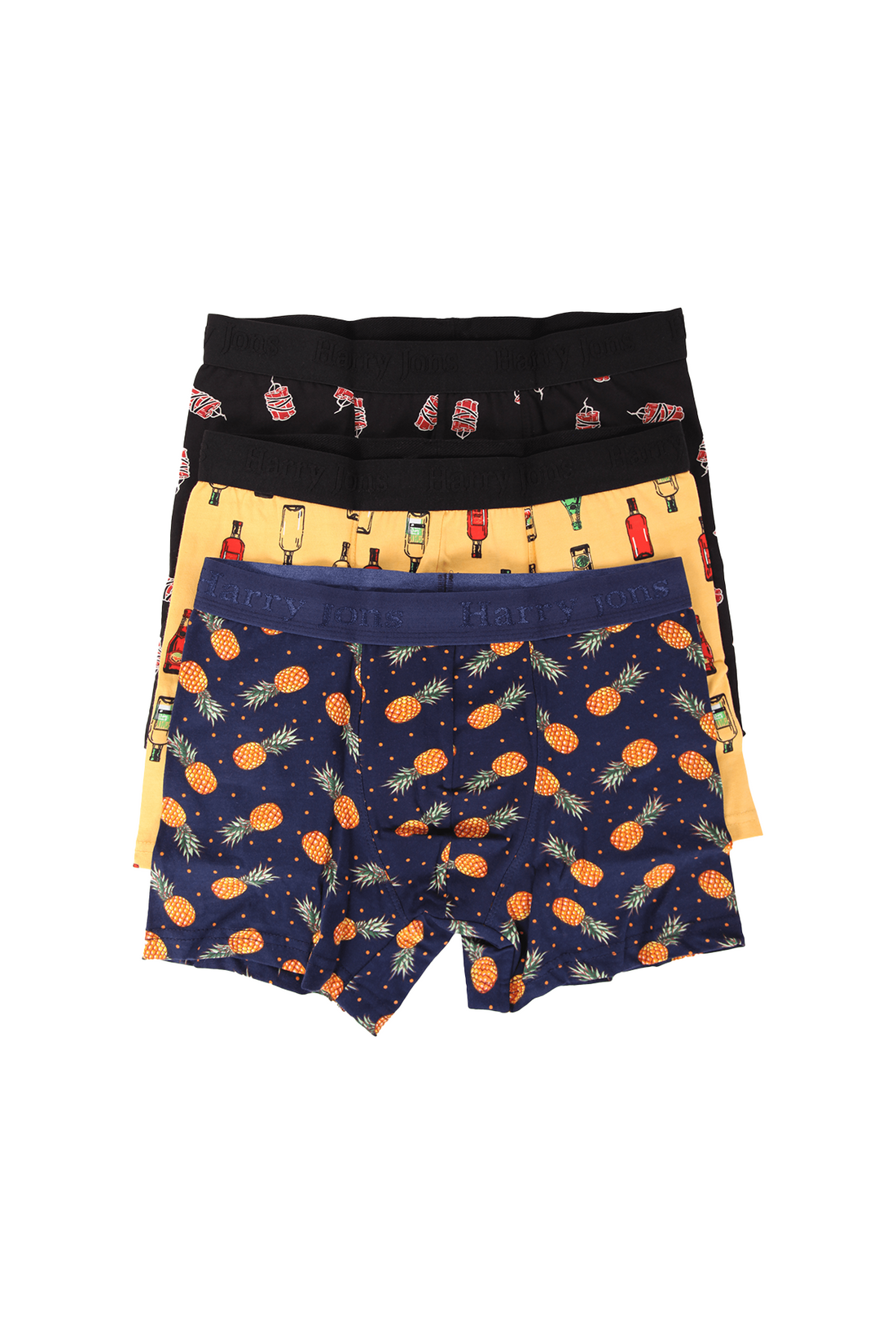 Erkek 3'lü Likralı Desenli Karışık-6 Boxer - Premium Ambalajlı Paketinde