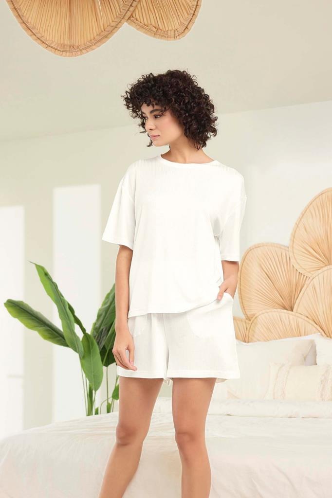 Aydoğan Kadın Beyaz %95 Lyocell %5 Elasthan Pijama Takımı