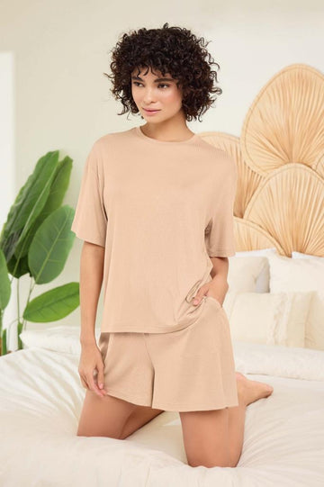 Aydoğan Kadın Ten Rengi %95 Lyocell %5 Elasthan Pijama Takımı