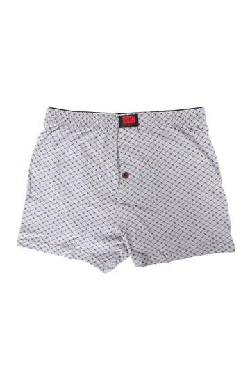 Erkek Tekli Desenli Düğmeli Rahat Boxer Şort - Özel Premium Paketinde