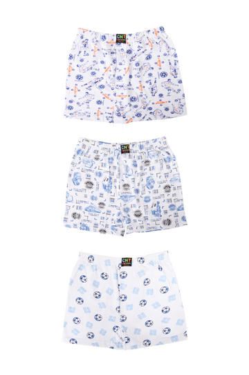 Erkek Çocuk 3'lü Desenli Pamuklu Boxer - Özel Premium Paketinde