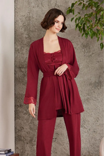 Hamile Lohusa Sabahlıklı Pijama Takım-ekru