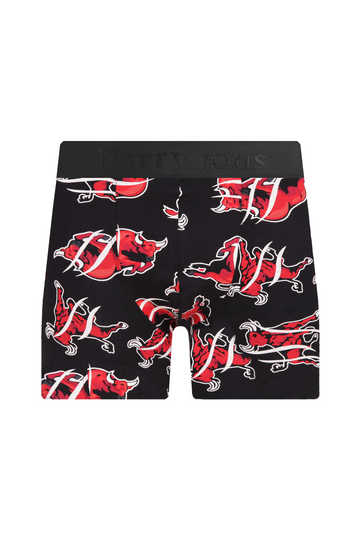 Erkek Tekli Likralı Bull Desenli Boxer - Premium Ambalajlı Paketinde