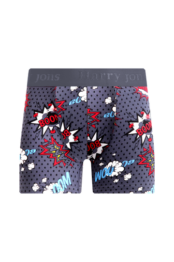 Erkek Tekli Likralı Boom Desenli Boxer - Premium Ambalajlı Paketinde
