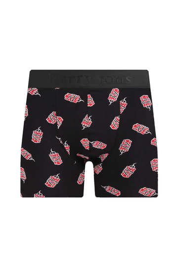 Erkek Tekli Likralı Dinamit Desenli Boxer - Premium Ambalajlı Paketinde