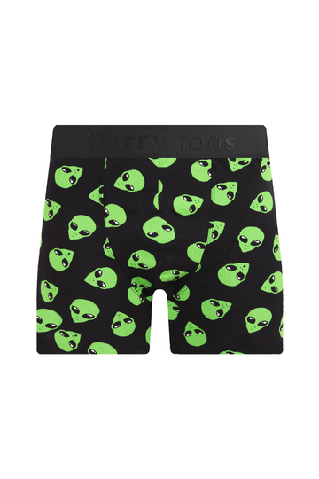 Erkek Tekli Likralı Alien Desenli Boxer - Premium Ambalajlı Paketinde
