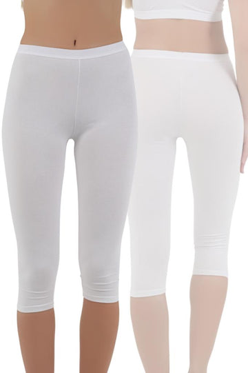 Kadın Kısa Paça Günlük Tayt – Siyah, Beyaz, Gri | S-M, L-XL