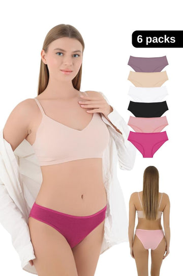 Kadın 6'lı Karışık Slip Külot - Özel Premium Paketinde
