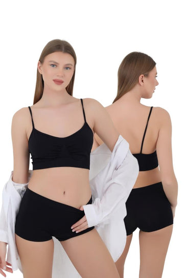 Mikro Fiber Kadın Kısa Boxer 1'Lİ Özel Paket - Siyah, Beyaz, Ten | S/M, L/XL