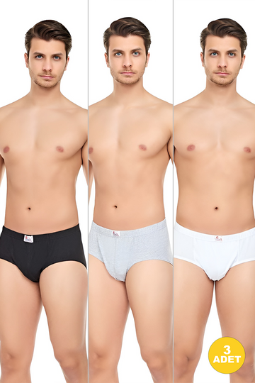 Erkek 3'lü Ekonomik Karışık Slip Külot - Özel Paketinde