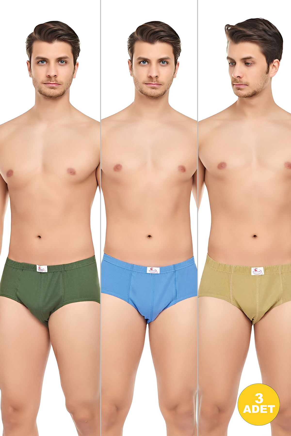 Erkek 3'lü Ekonomik Karışık-2 Slip Külot - Özel Paketinde