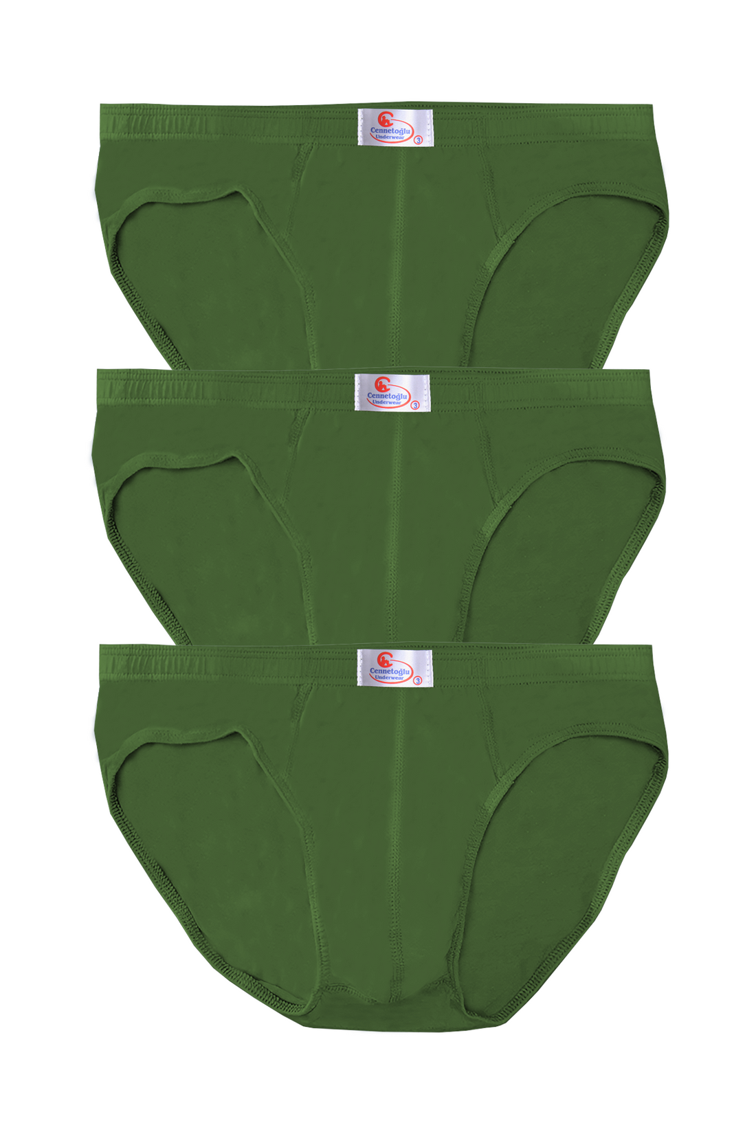 Erkek 3'lü Ekonomik Yeşil Slip Külot - Özel Paketinde