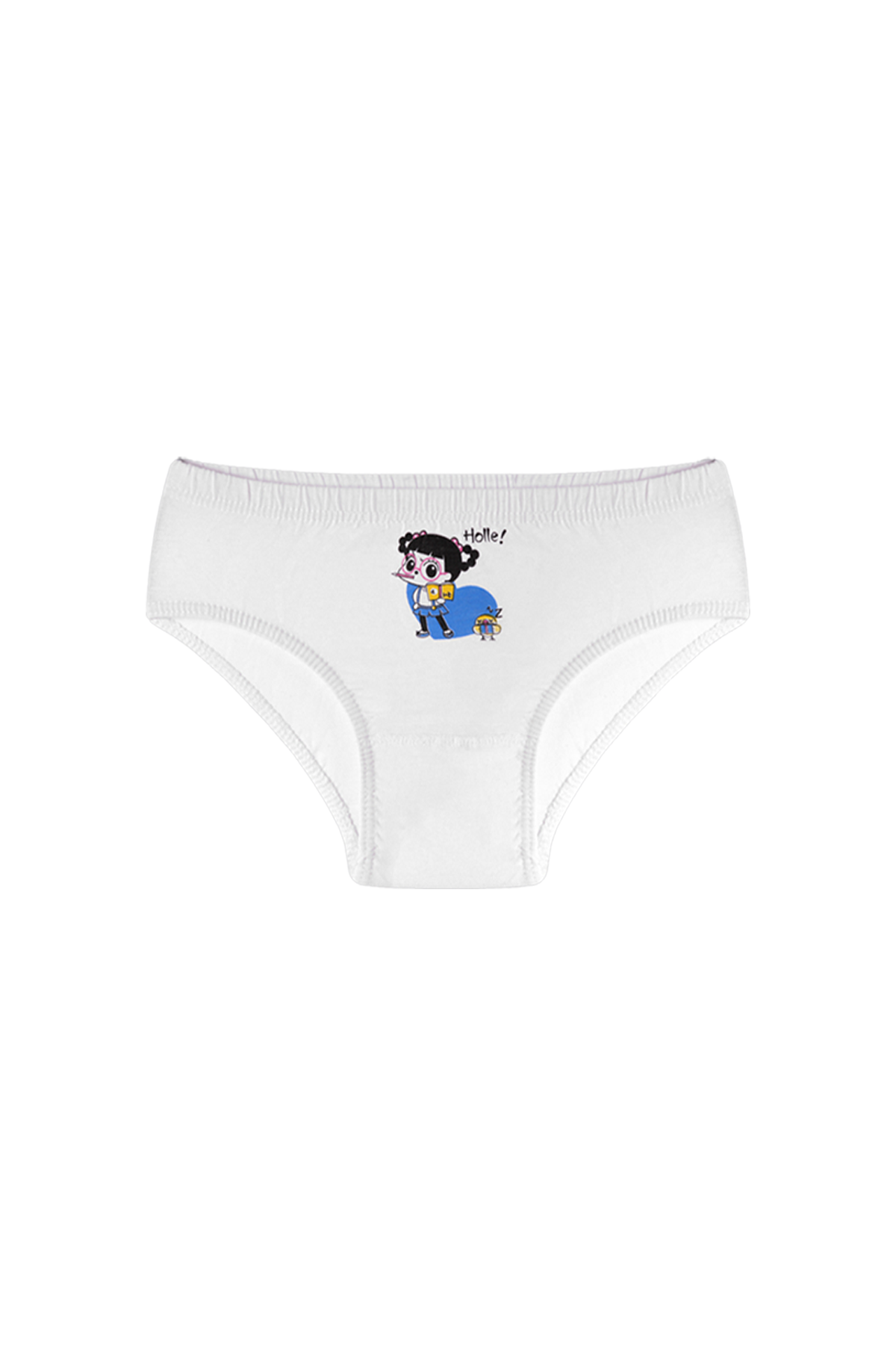 Kız Çocuk Tekli Cute Girl Desenli Beyaz Külot - Özel Paketinde
