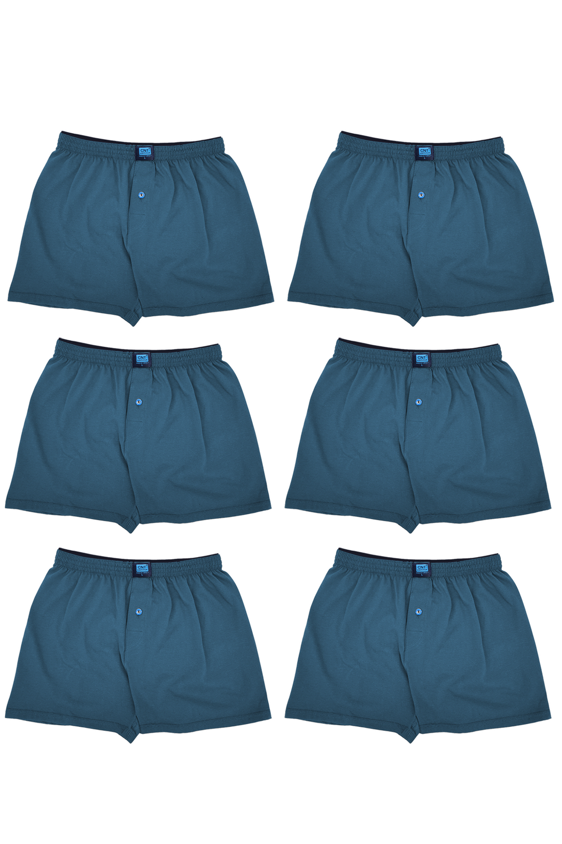 Erkek 6'lı Penye Düğmeli Rahat İndigo Boxer - Özel Premium Paketinde