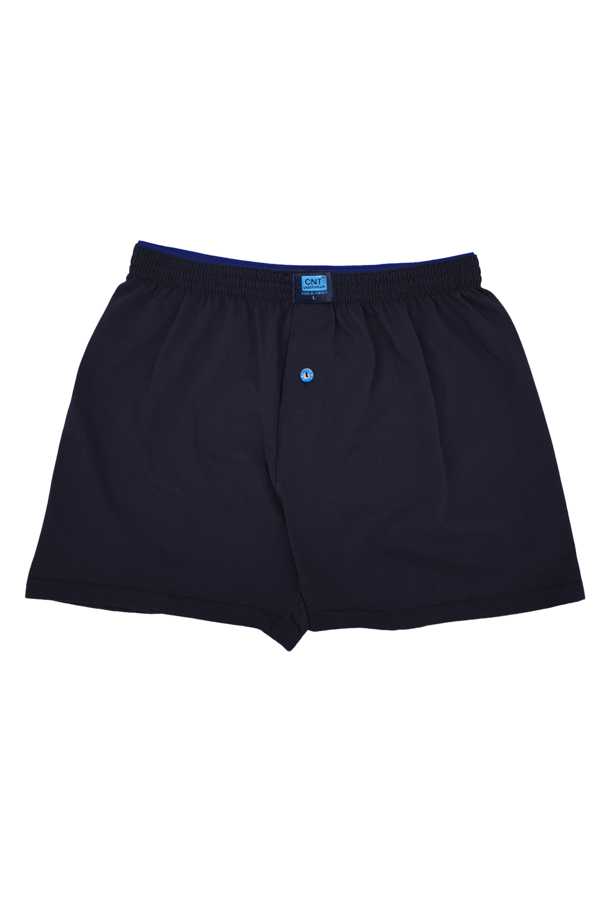 Erkek Tekli Penye Düğmeli Rahat Lacivert Boxer - Özel Premium Paketinde