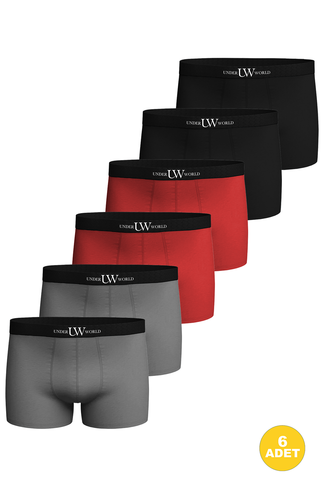 Erkek 6'lı Likralı Karışık-2 Premium Boxer - Özel Elegance Kutusunda