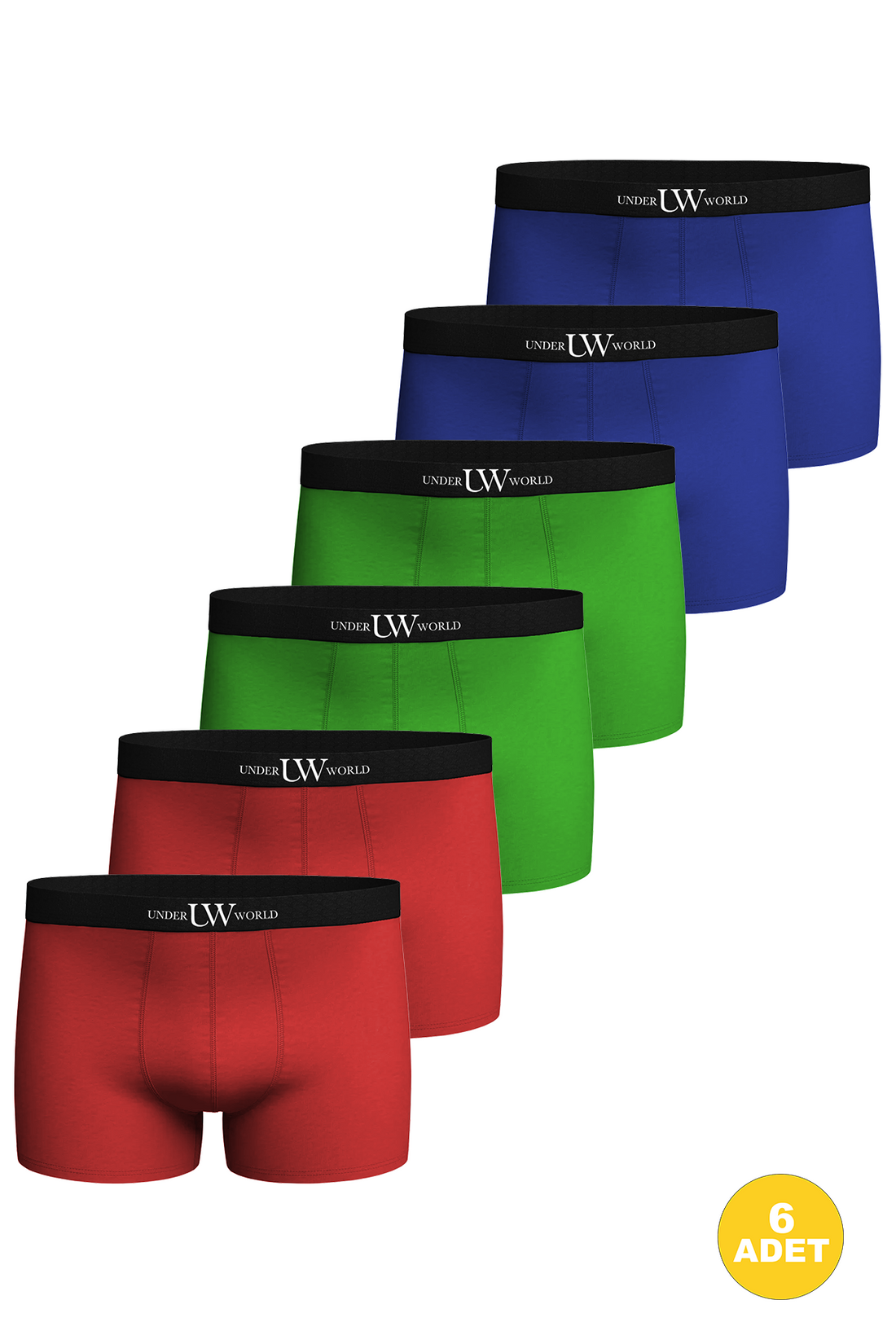 Erkek 6'lı Likralı Karışık-5 Premium Boxer - Özel Elegance Kutusunda