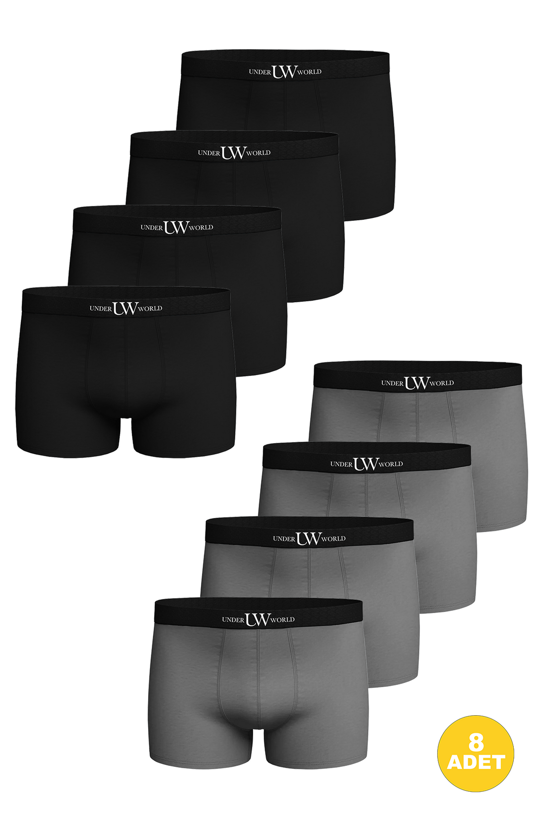 Erkek 8'li Likralı Karışık-1 Premium Boxer - Özel Elegance Kutusunda