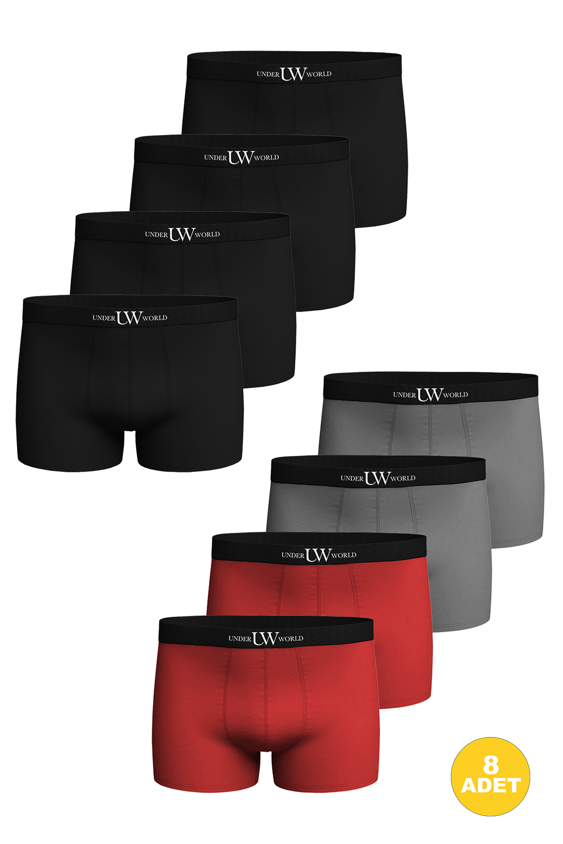 Erkek 8'li Likralı Karışık-2 Premium Boxer - Özel Elegance Kutusunda