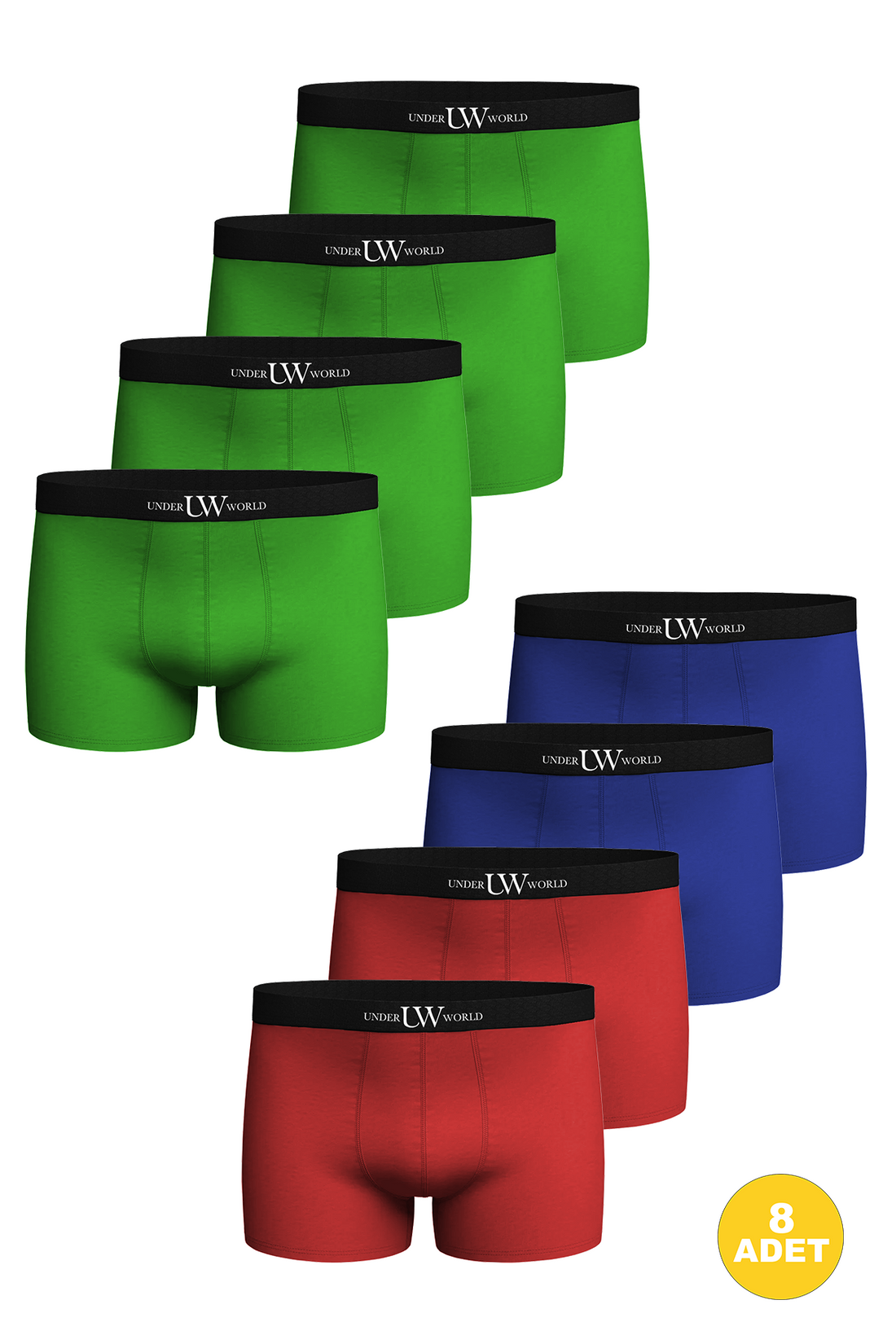 Erkek 8'li Likralı Karışık-5 Premium Boxer - Özel Elegance Kutusunda