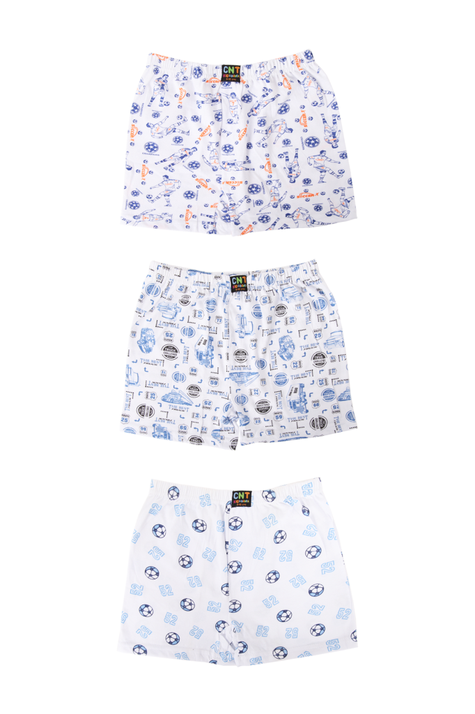 Erkek Çocuk 3'lü Desenli Pamuklu Boxer - Özel Premium Paketinde