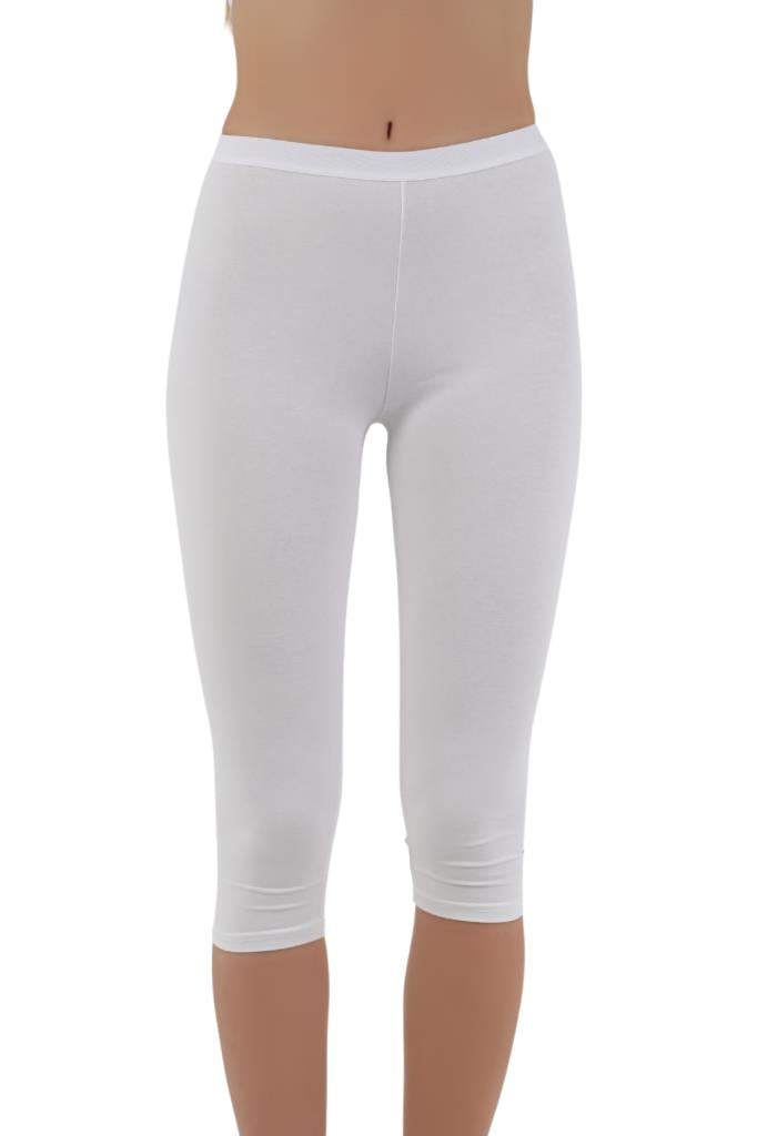 Kadın Kısa Paça Günlük Tayt – Siyah, Beyaz, Gri | S-M, L-XL