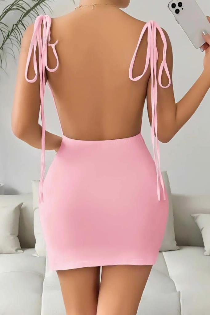 Kadın Pembe Mini Elbise