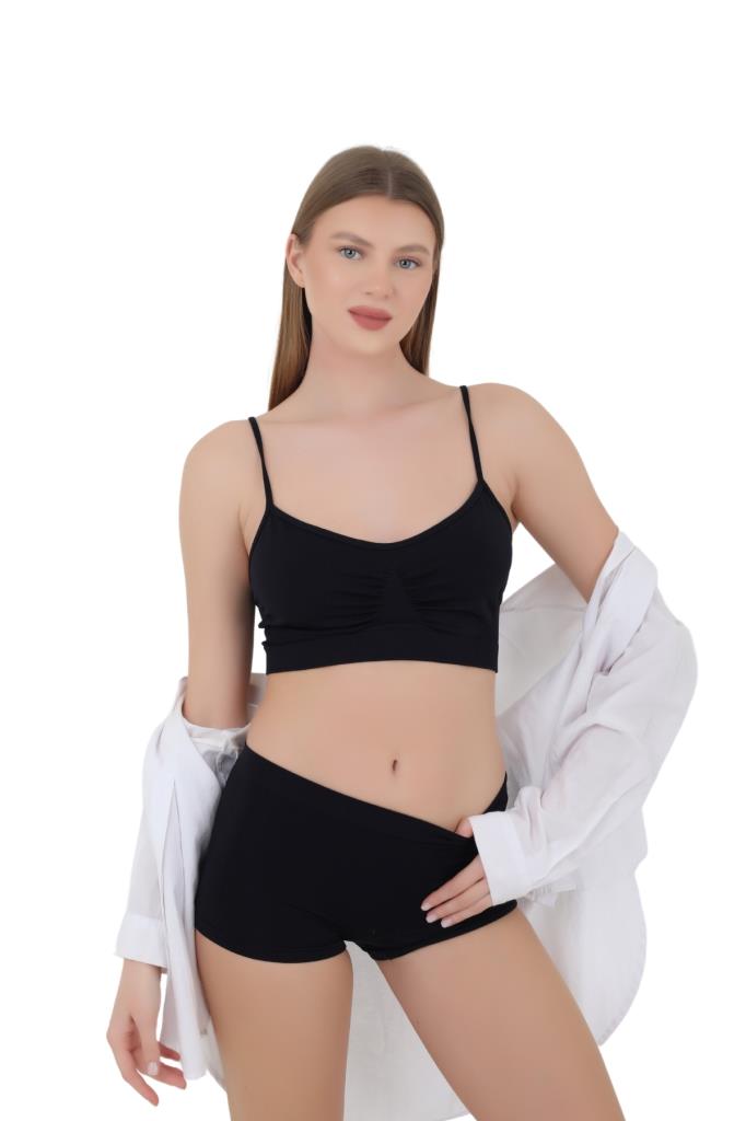 Mikro Fiber Kadın Kısa Boxer 1'Lİ Özel Paket - Siyah, Beyaz, Ten | S/M, L/XL