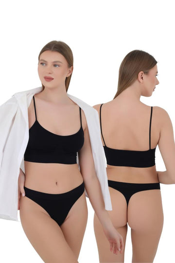 Mikro Fiber Kadın Tanga 1'Lİ Özel Paket - Siyah, Beyaz, Ten | S/M, L/XL