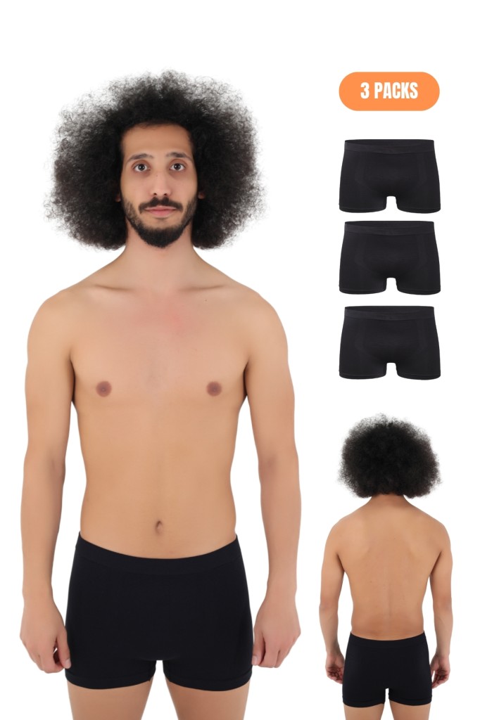 Erkek 3'lü Dikşsiz Mikro Fiber Boxer Seti – Rahat Bel Lastiği Likralı