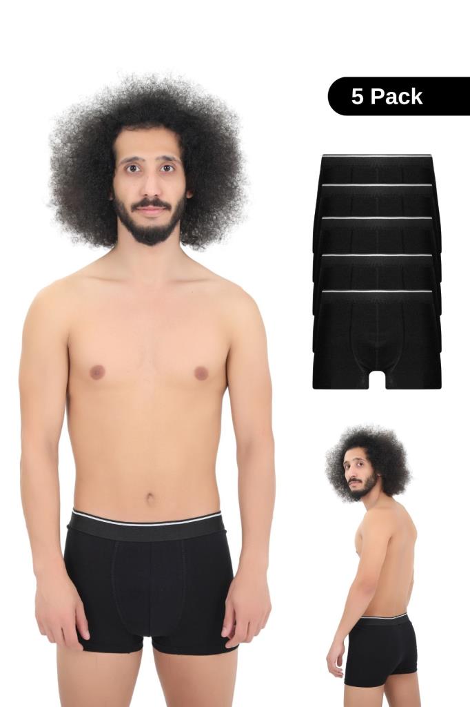 Erkek Pamuklu Likralı Boxer 5'li Premium Paket Çeyizlik Özel Dizayn